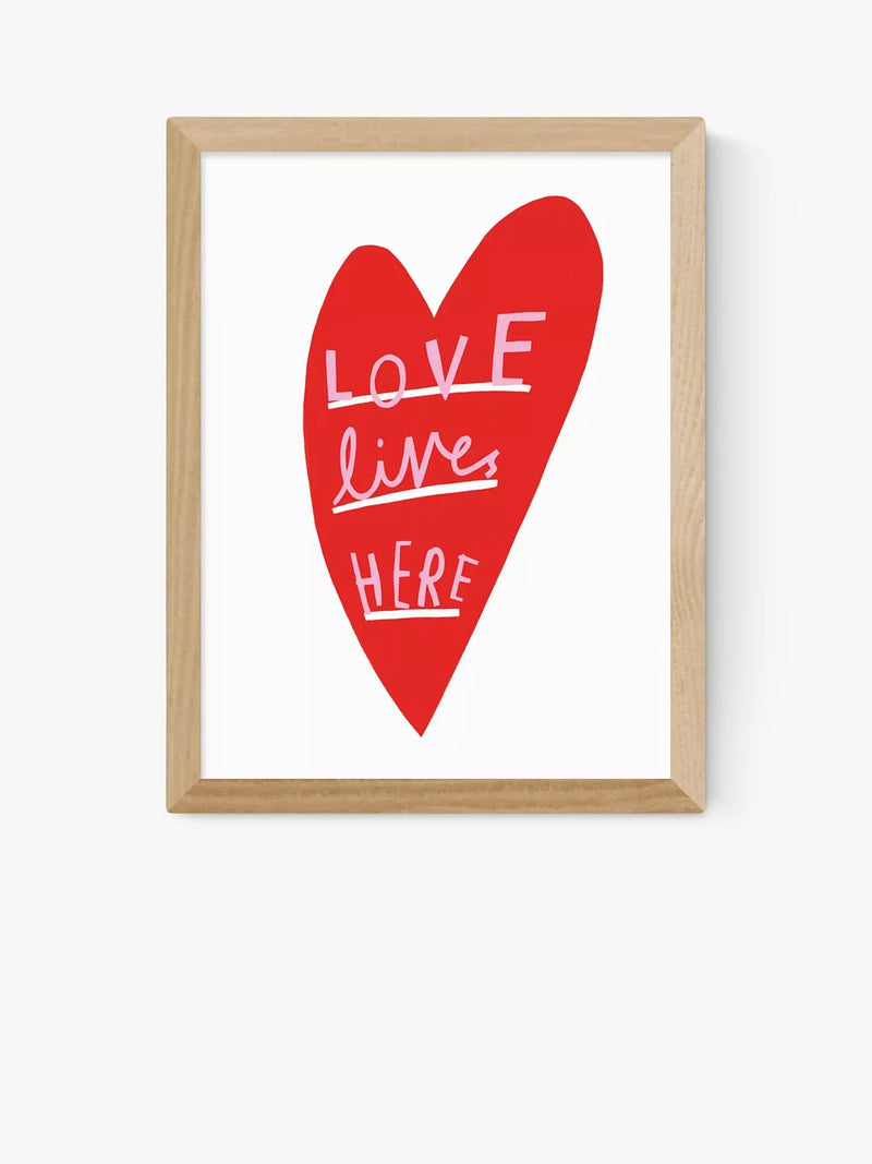 EAST END PRINTS Katy Edelsten 'Love Lives Here' Framed Print 30x40cm