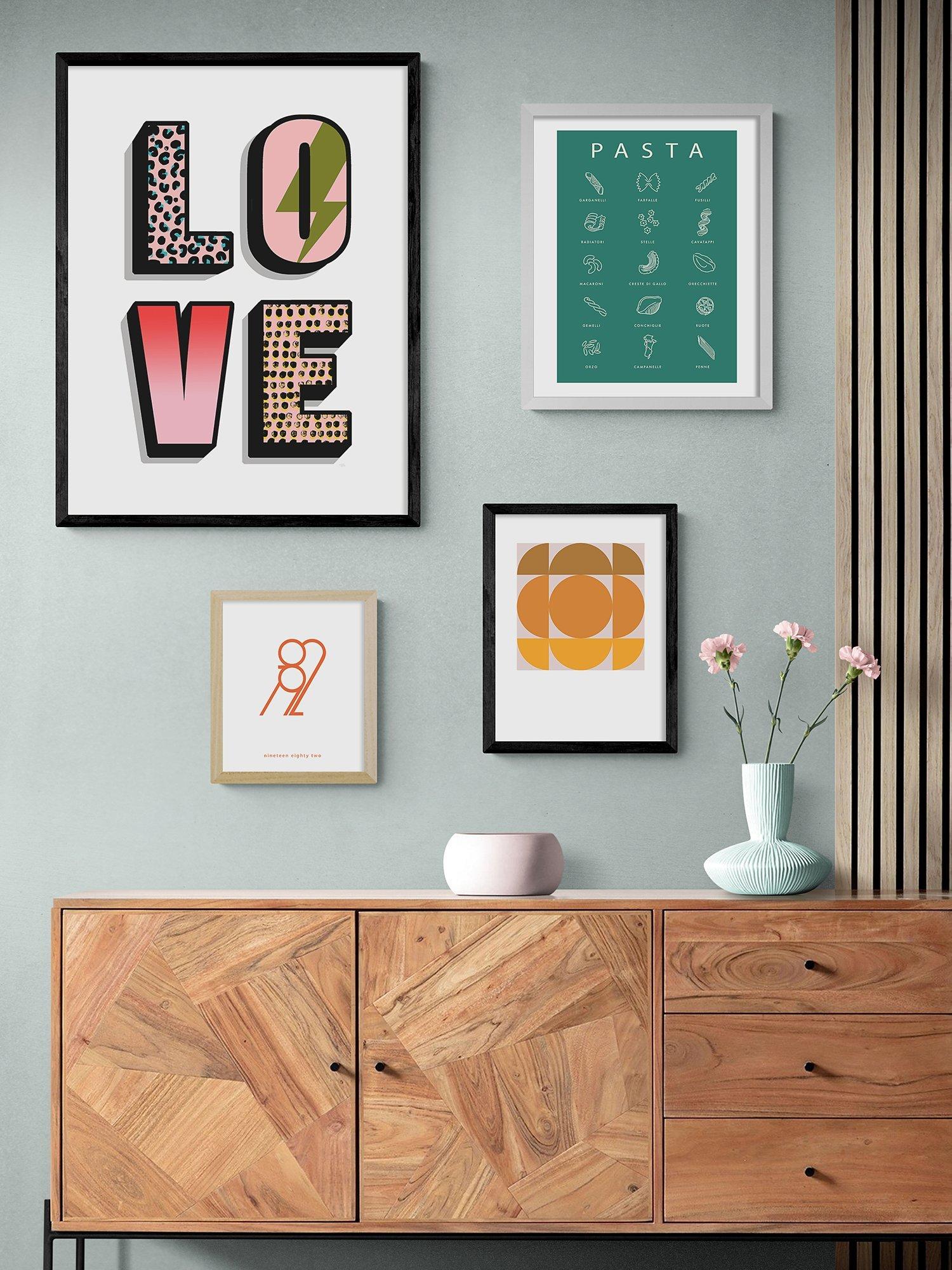 EAST END PRINTS love typographic framed print 30x40cm - British product