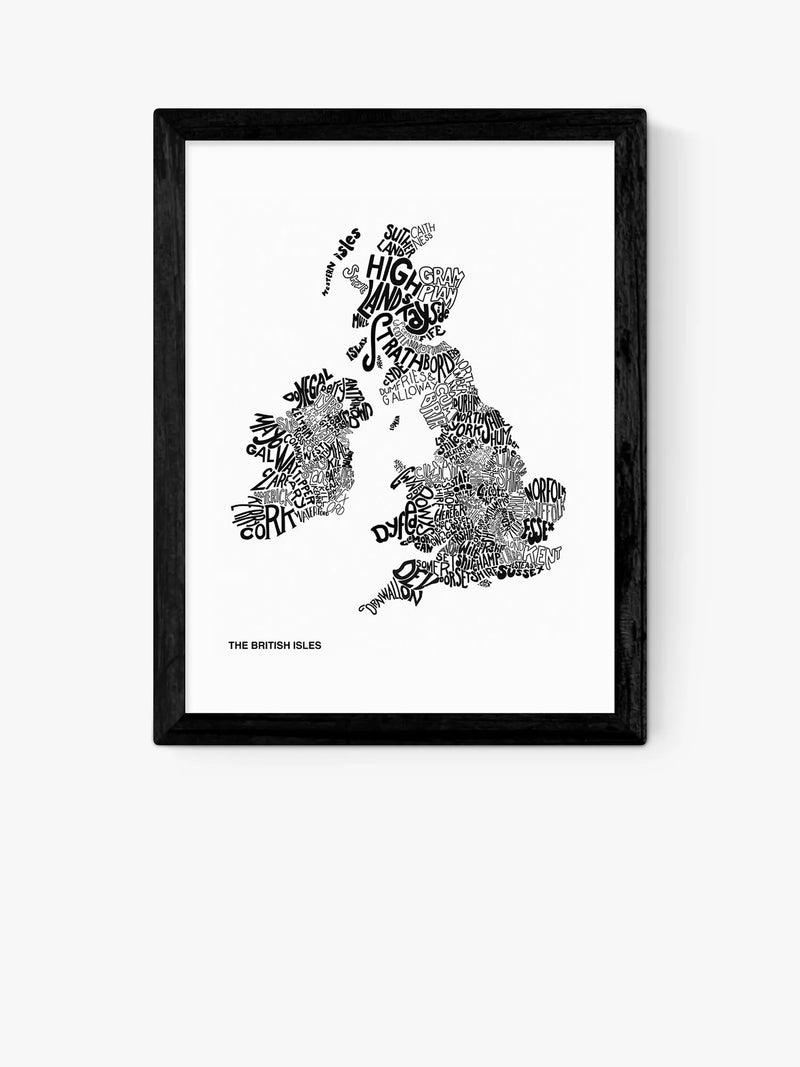 EAST END PRINTS Philip Sheffield 'The British Isles' Framed Print, Black Frame, 33.4 x 28.4cm