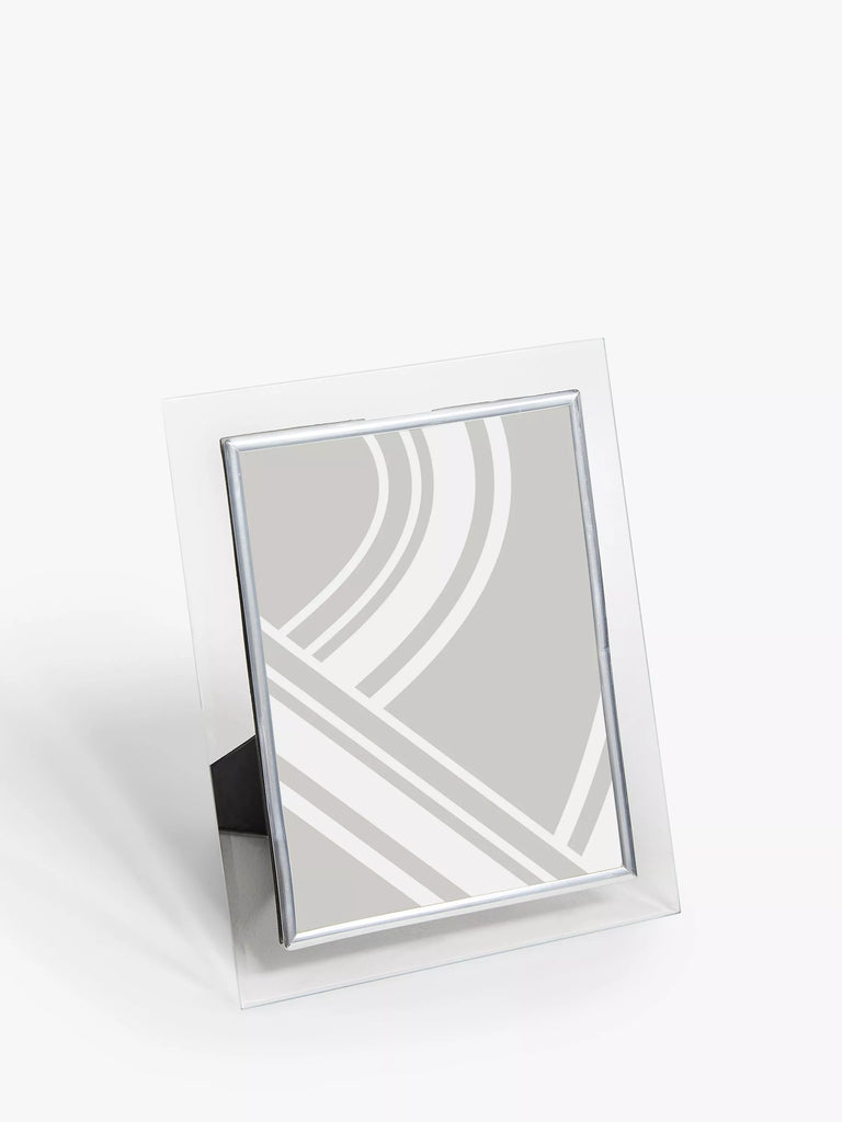 John Lewis Glass Border Photo Frame, Clear/Silver