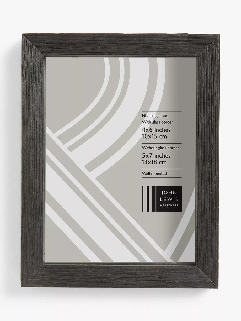 John Lewis Pine Wood Floating Photo Frame, Black