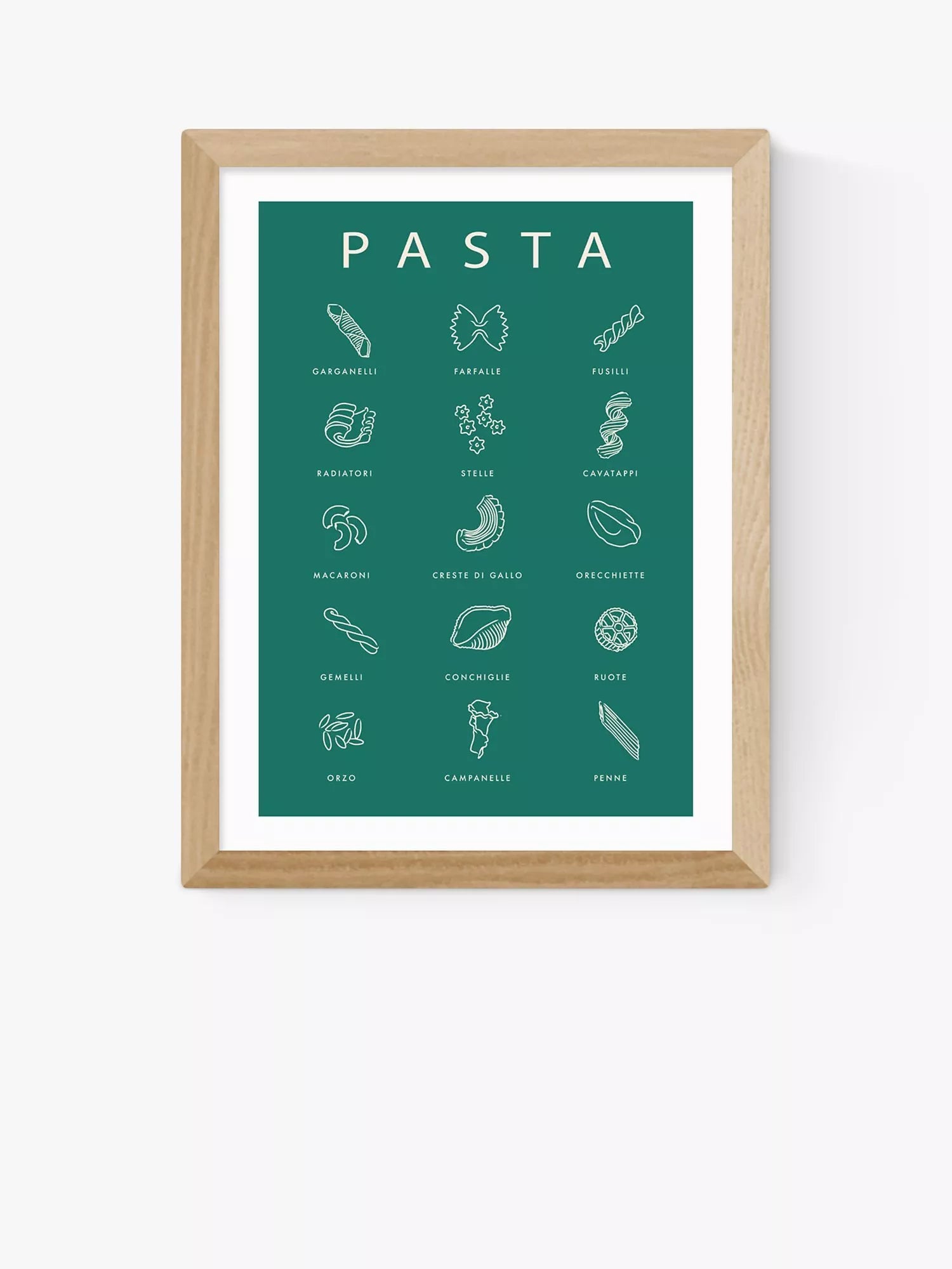 EAST END PRINTS Violet Studio 'Pasta Guide' Wood Framed Print 25x30cm