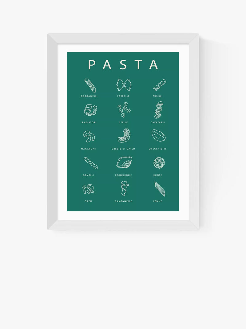 EAST END PRINTS Violet Studio 'Pasta Guide' Wood Framed Print 25x30cm