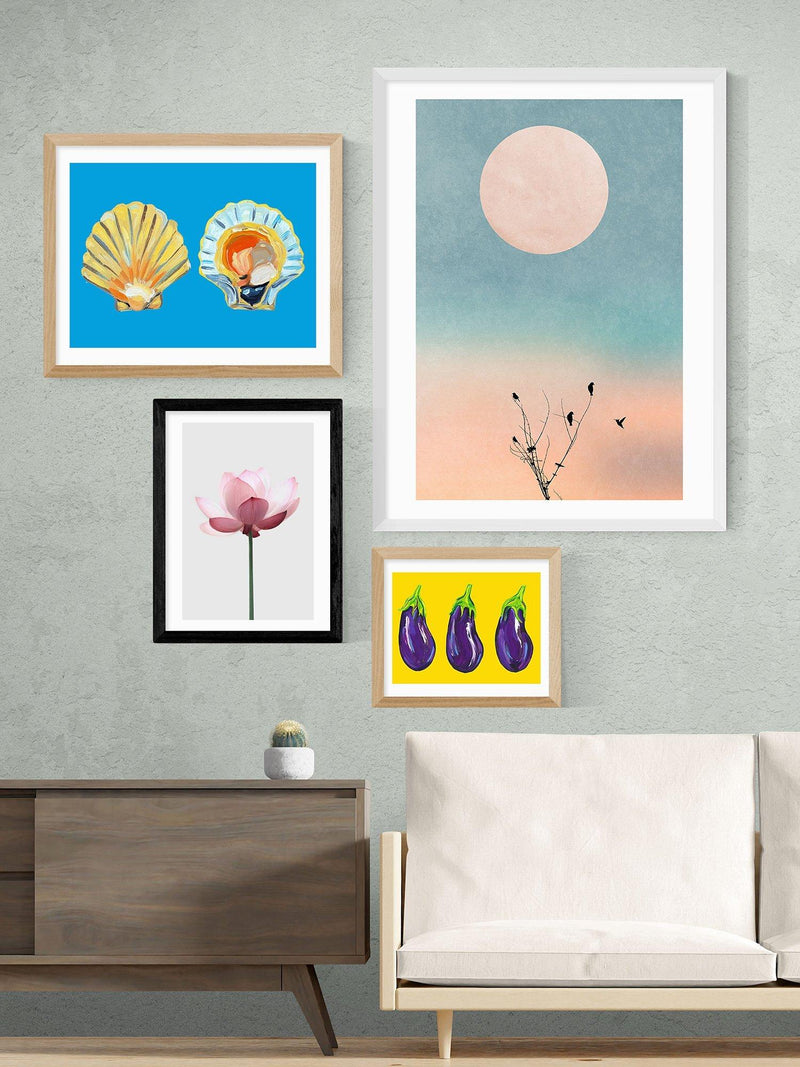 East End Prints lotus framed print 25x30cm - British product