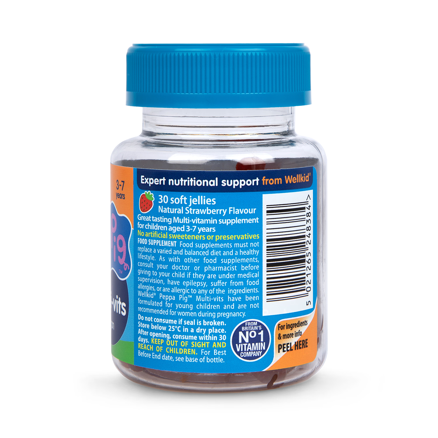 Vitabiotics Wellkid Peppa Pig strawberry jelly multi-vitamin 30 pack (British brand)