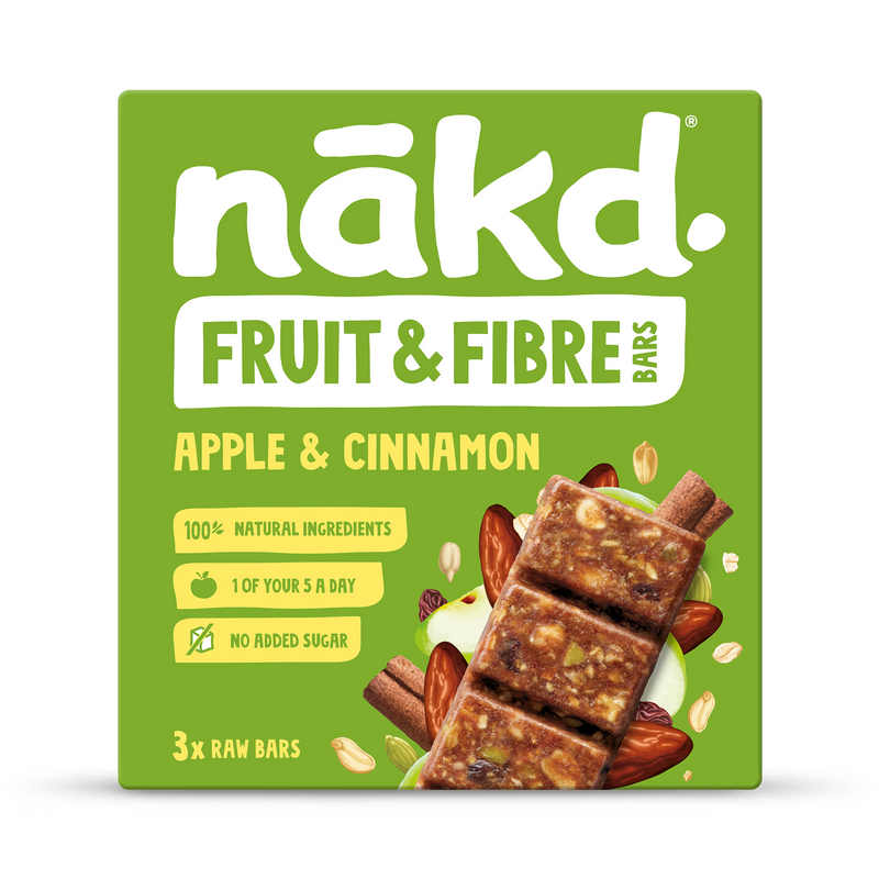 Nakd apple cinnamon fruit bars 3x44g, imported from the UK