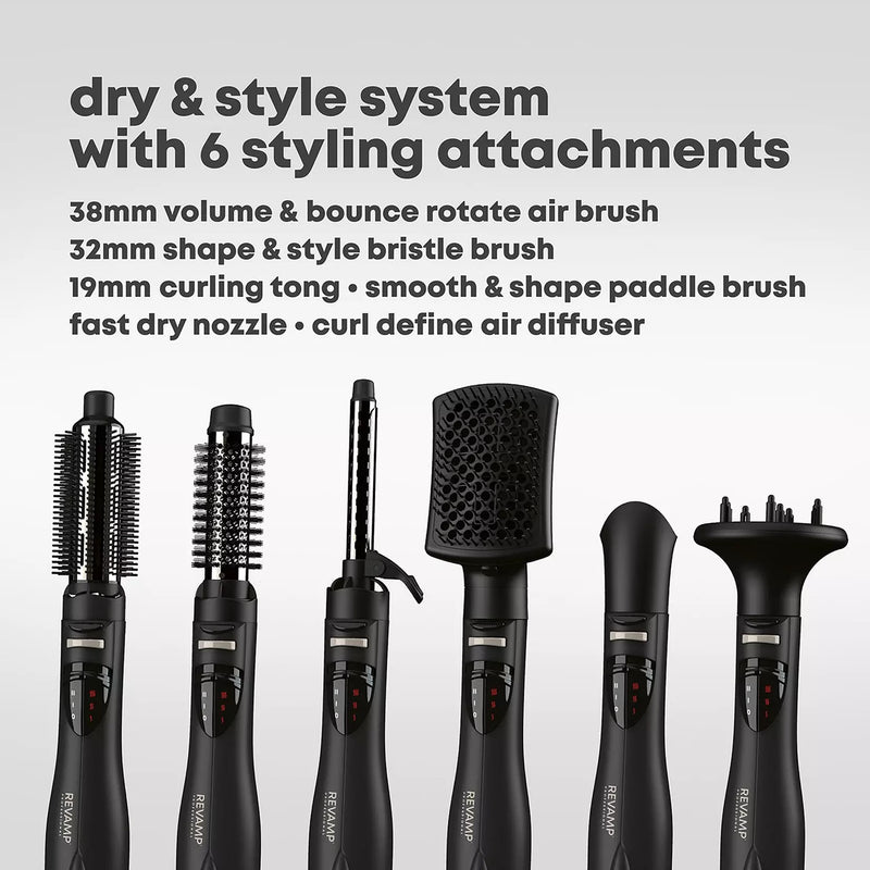 REVAMP Ionic Airstyle 6-in-1 Air Styler black (British brand)