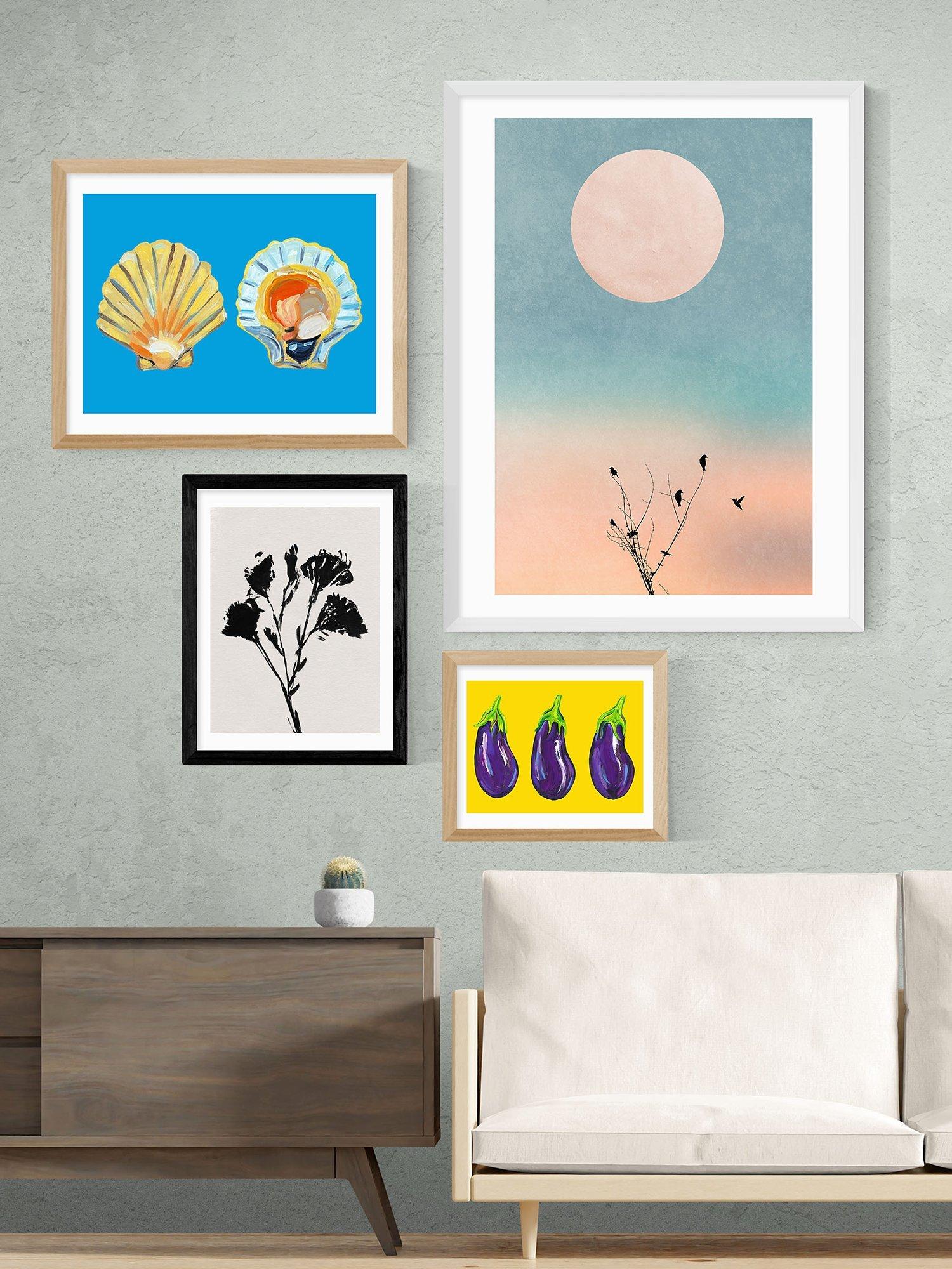 East End Prints Mono Flower framed print small 25x30cm (British brand)