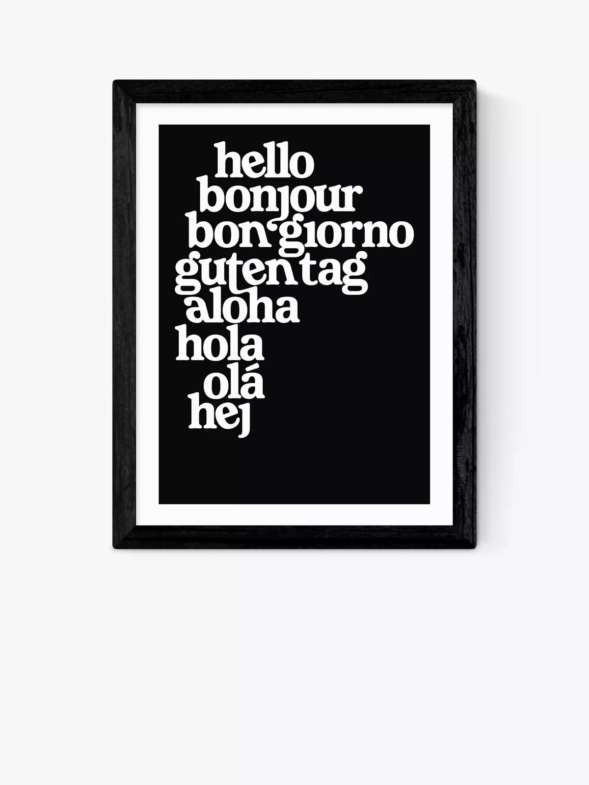East End Prints framed print Hello World typographic 25x30cm (British brand)
