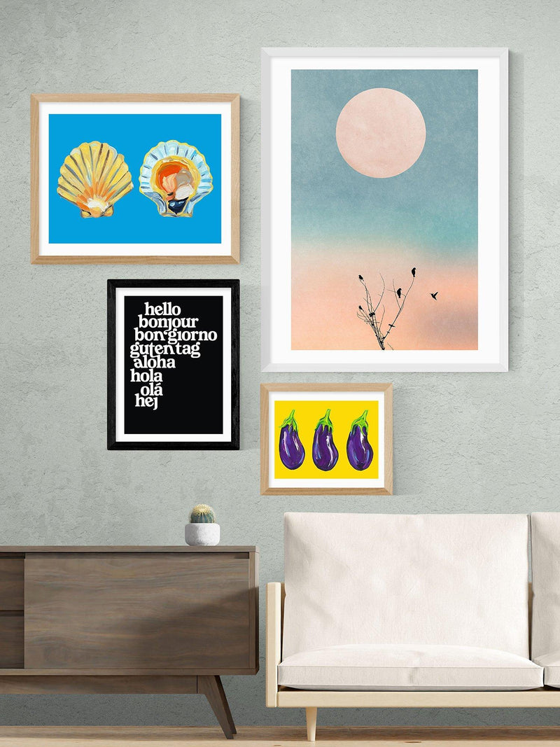 East End Prints framed print Hello World typographic 25x30cm (British brand)