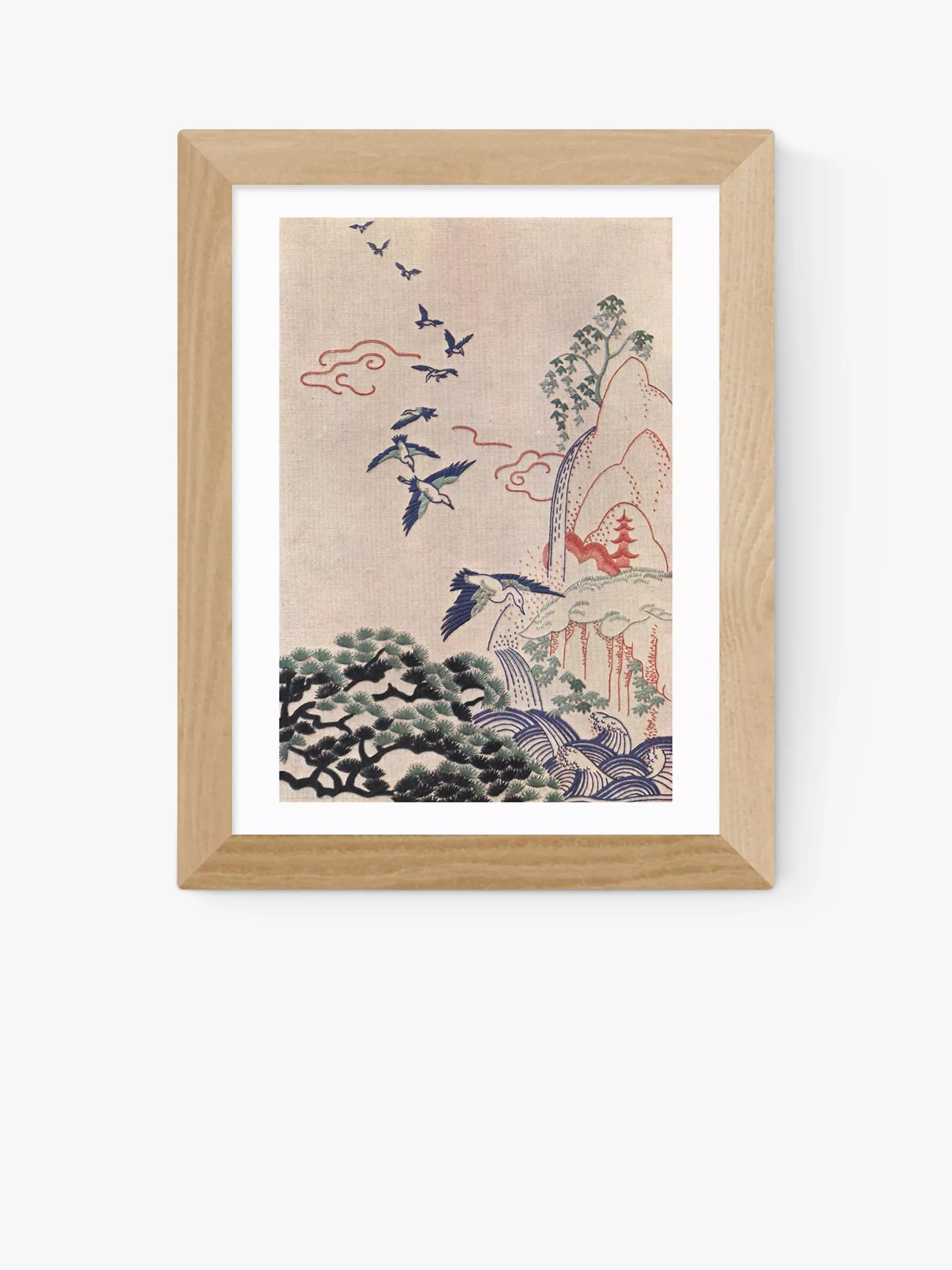 East End Prints framed print Hiroshige stitch craft landscape 25x30cm, UK version