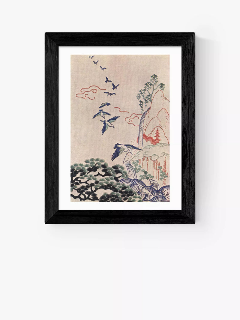 EAST END PRINTS Vintage by Hemingway Hiroshige Stitch Craft Framed Print 25x30cm