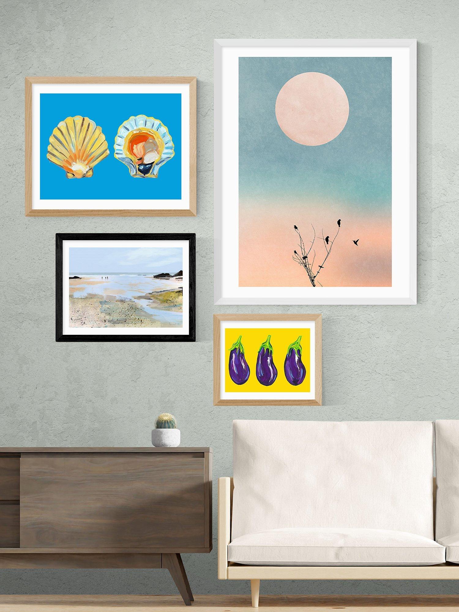 East End Prints framed print Seaview by Dan Hobday 25x30cm (British brand)