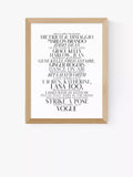 EAST END PRINTS Honeymoon Hotel 'Vogue Lyrics' Framed Print 25x30cm