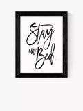 EAST END PRINTS Honeymoon Hotel 'Stay In Bed' Typographic Framed Print 25x30cm