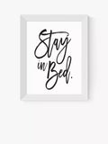 EAST END PRINTS Honeymoon Hotel 'Stay In Bed' Typographic Framed Print 25x30cm