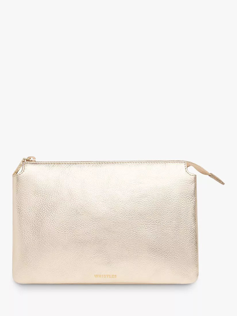 Whistles Elita leather double pouch clutch bag (British brand)