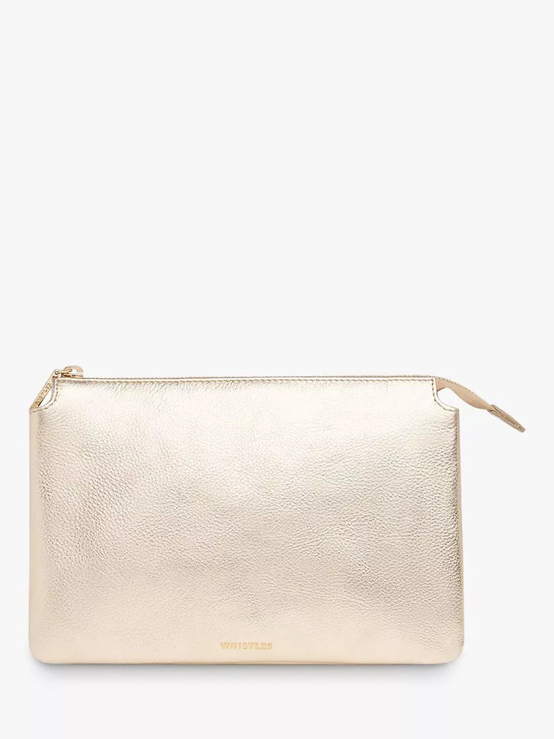 Whistles Elita leather double pouch clutch bag (British brand)