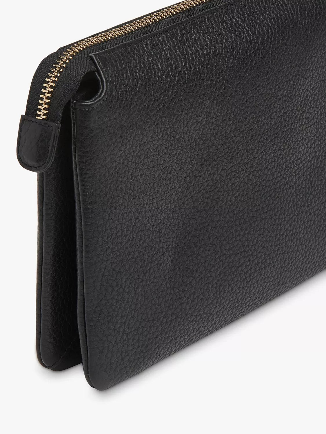 Whistles leather double pouch black - British product