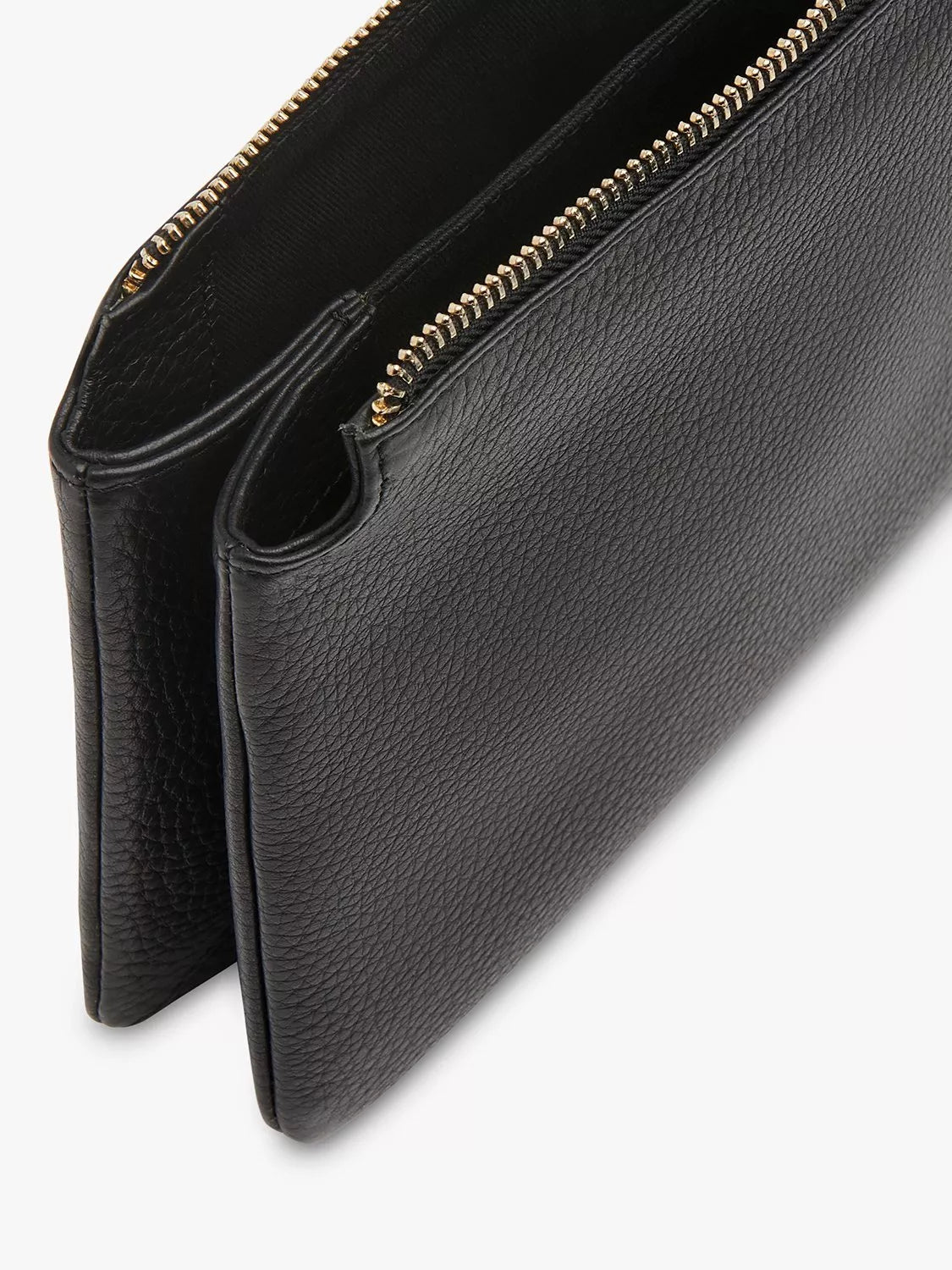Whistles leather double pouch black - British product