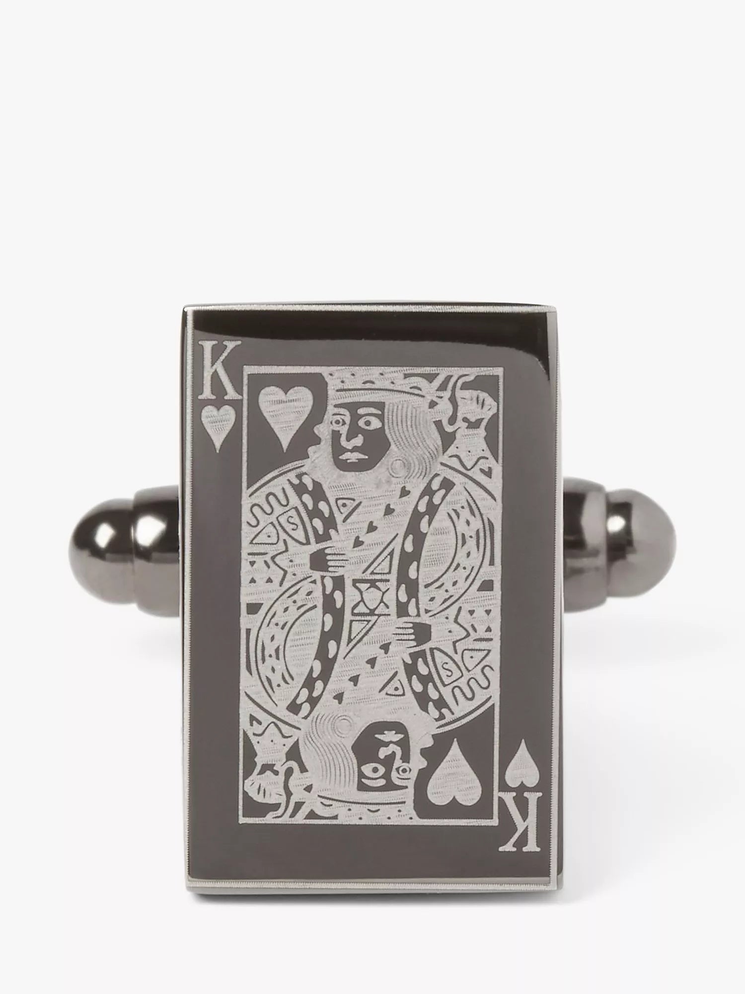 Simon Carter playing card cufflinks gunmetal - British product