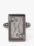 Simon Carter playing card cufflinks gunmetal - British product