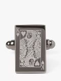 Simon Carter playing card cufflinks gunmetal - British product