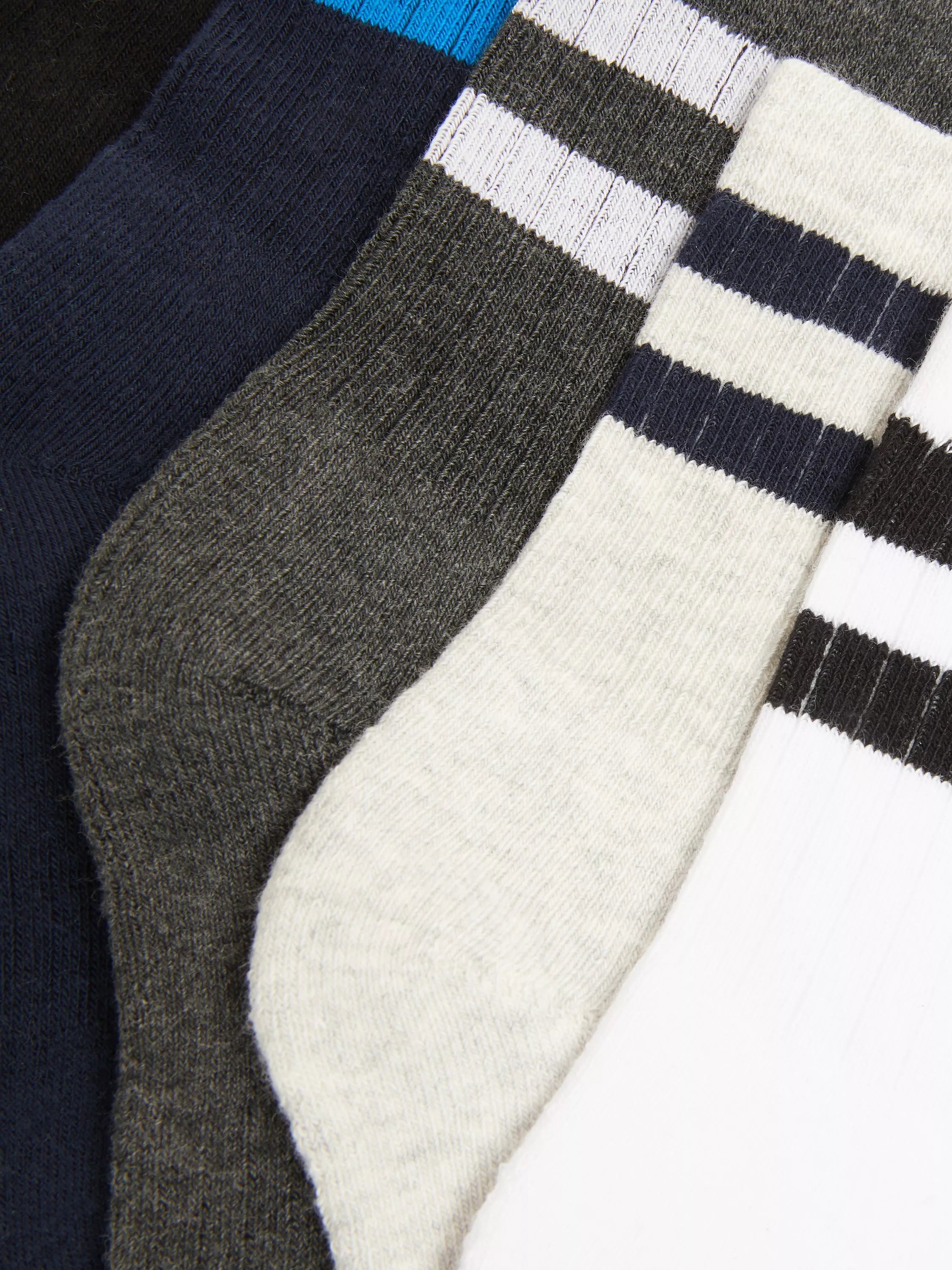 John Lewis kids sport socks blue multi stripe pack of 5 - British product