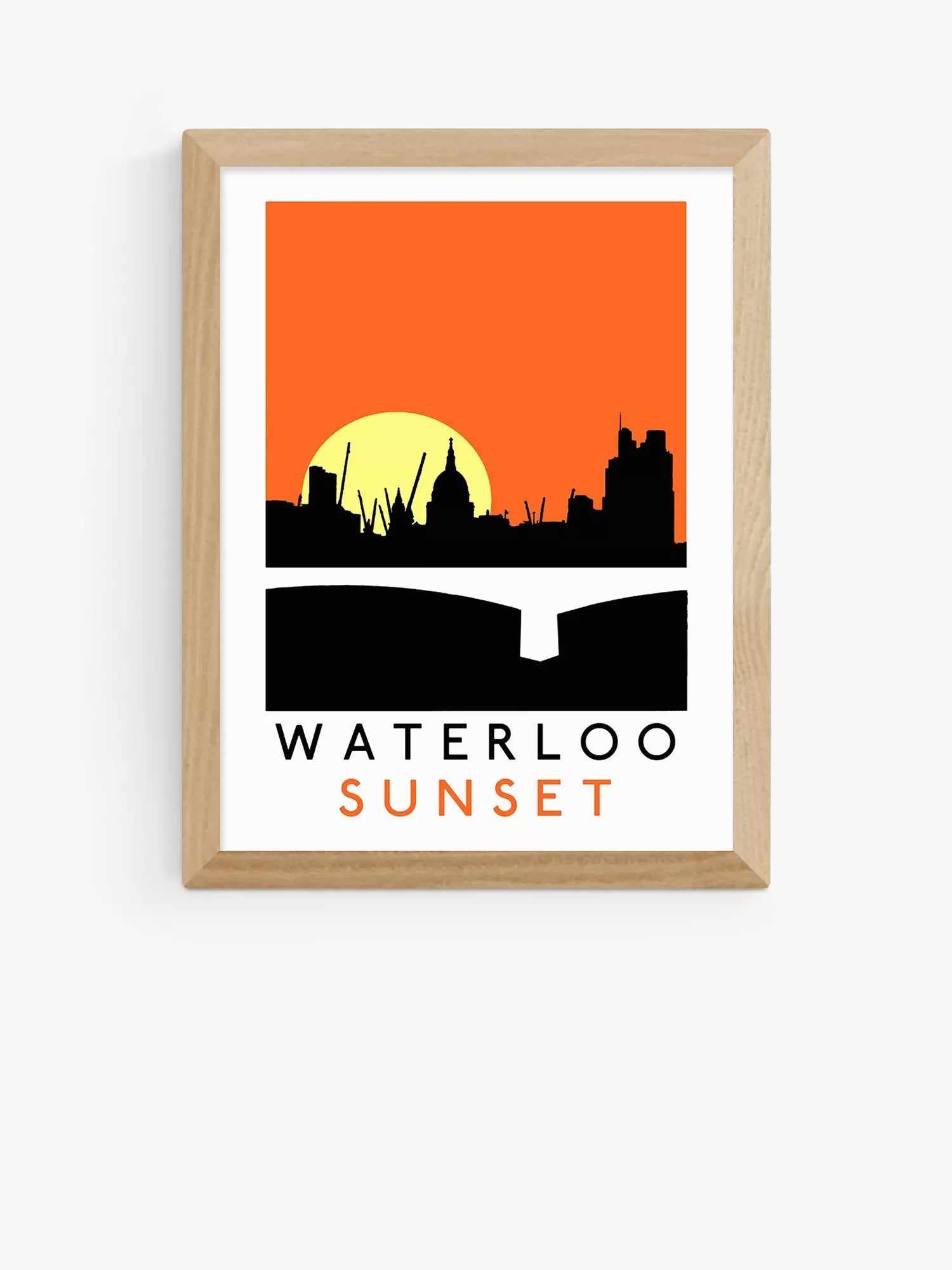 EAST END PRINTS Indieprints 'Waterloo Sunset' Framed Print 30x40cm