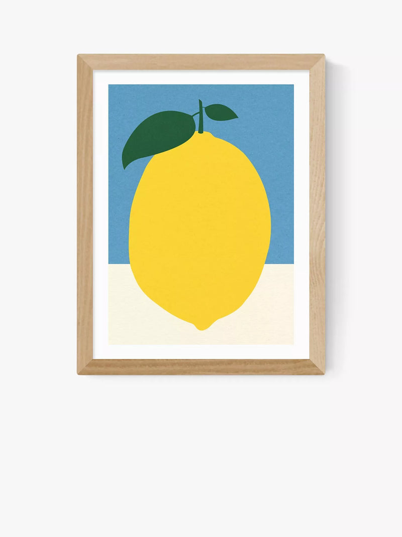 EAST END PRINTS Rosi Feist 'Yellow Lemon' Framed Print 30x40cm