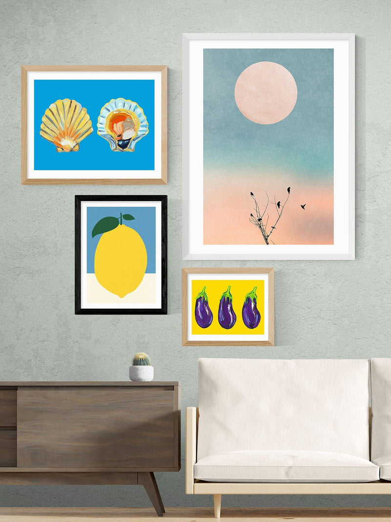 East End Prints Yellow Lemon framed print 30x40cm, imported from the UK