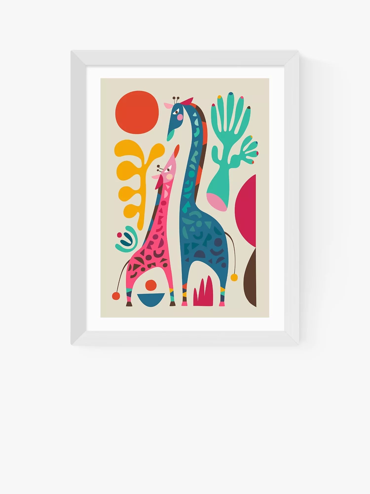 East End Prints Rachel Lee 'Giraffes' Framed Print, 60x80cm