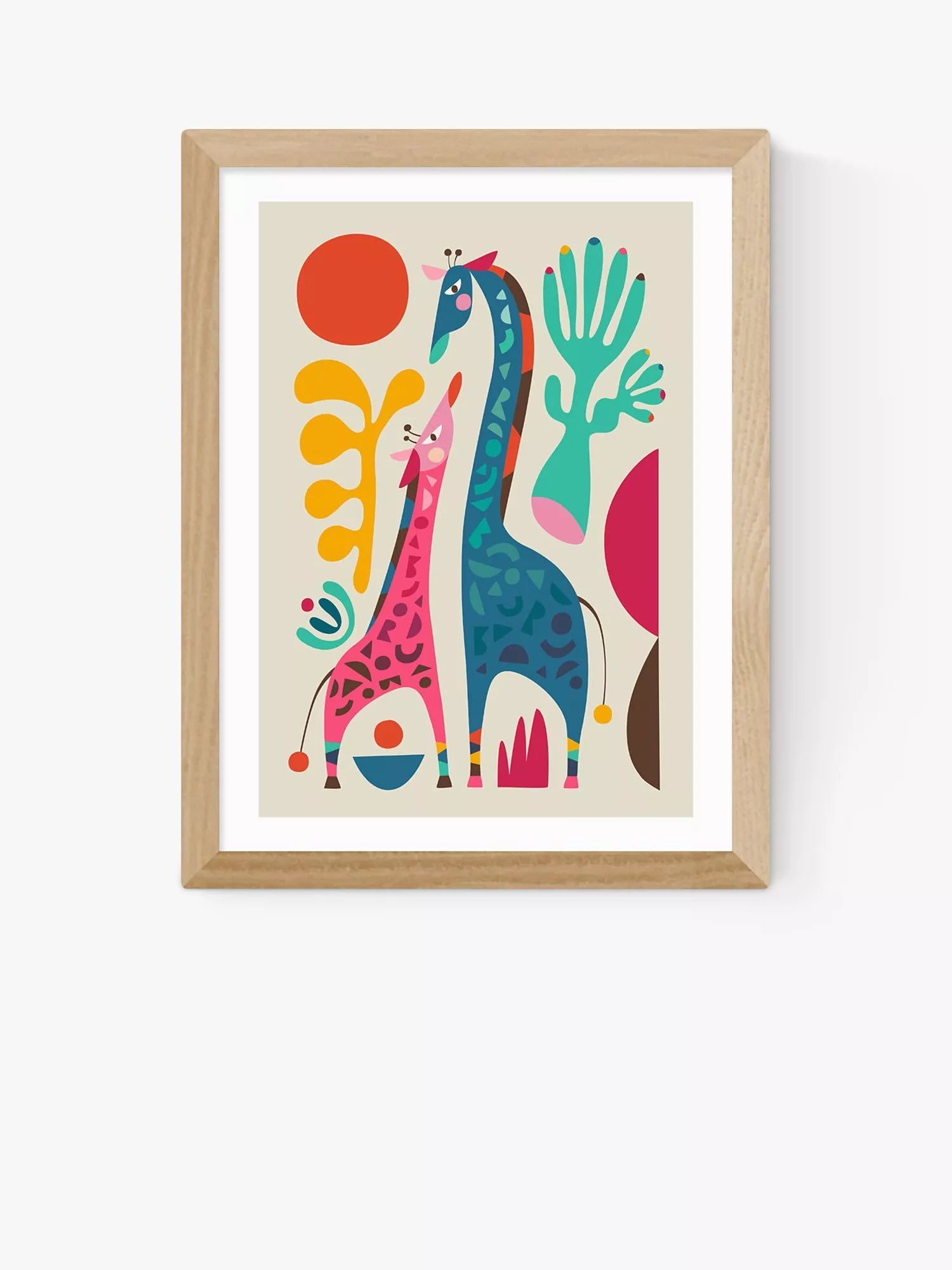 East End Prints Rachel Lee 'Giraffes' Framed Print, 60x80cm