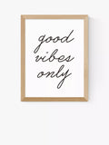 EAST END PRINTS Rafael Farias 'Good Vibes Only' Framed Print - Oak Frame 43.4 x 33.4cm