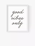 EAST END PRINTS Rafael Farias 'Good Vibes Only' Framed Print - Black Frame 83.4 x 63.4cm