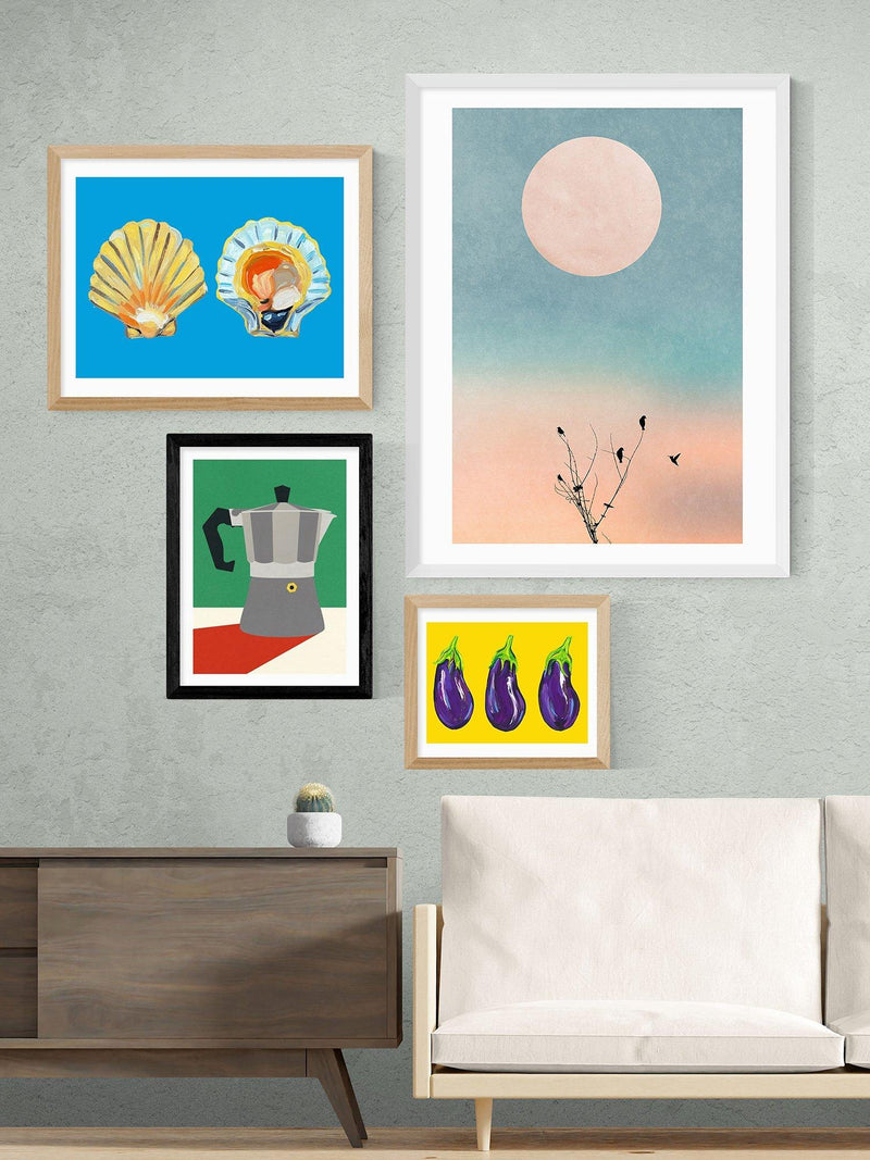 EAST END PRINTS espresso coffee maker framed print 25x30cm (British brand)