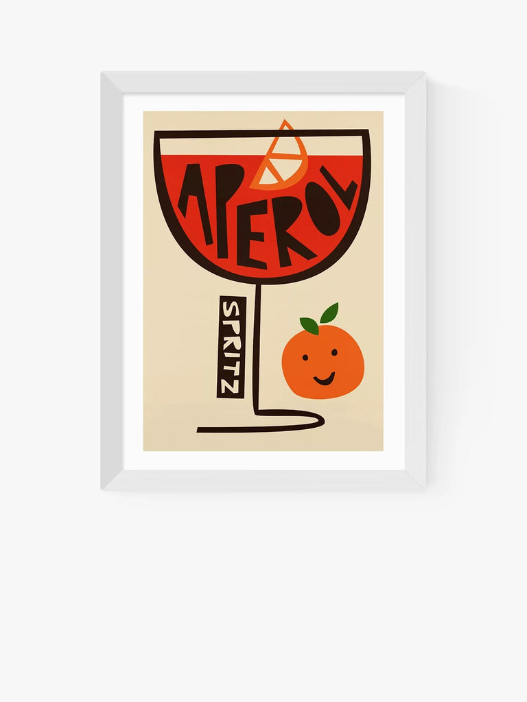 EAST END PRINTS Fox & Velvet 'Aperol Spritz' Framed Print