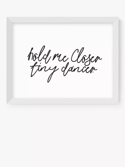 John Lewis EAST END PRINTS Honeymoon Hotel 'Hold Me Closer Tiny Dancer' Framed Print, 40x50cm- Buy online at McGrocer