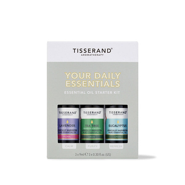 Tisserand Daily Essentials Kit essential oils 3x9ml, imported from the UK