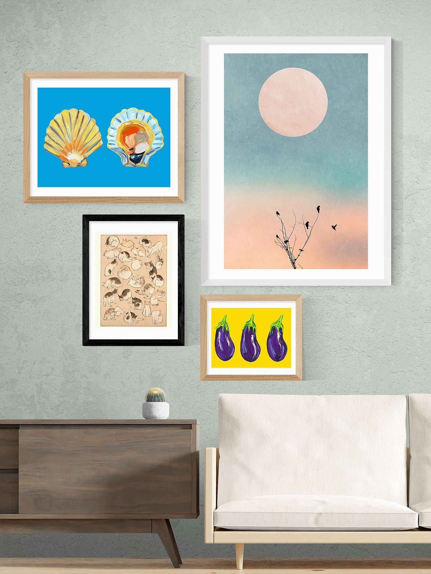 East End Prints framed cat print 30x40cm - British product