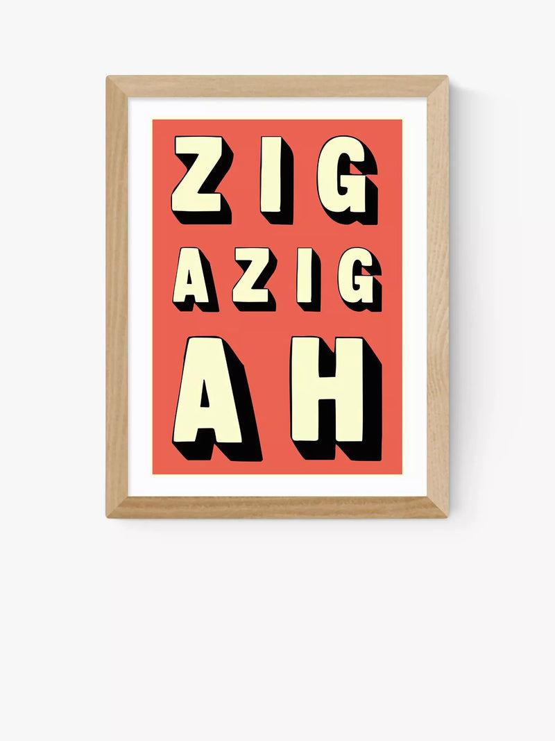 EAST END PRINTS Indieprints 'Zig-Azig-Ah' Framed Art Print, 30x40cm