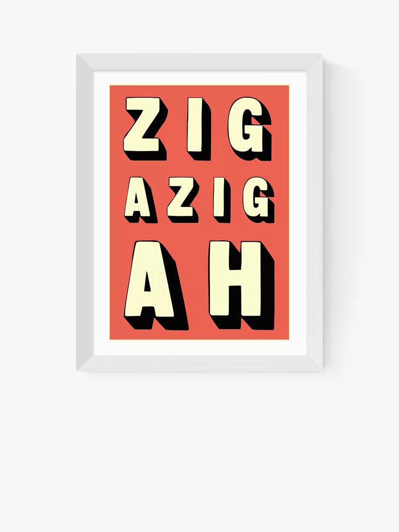 EAST END PRINTS Indieprints 'Zig-Azig-Ah' Framed Art Print, 30x40cm