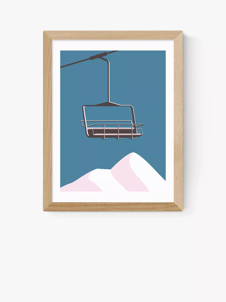 EAST END PRINTS Keeler & Sidaway 'Chair Lift' Framed Print