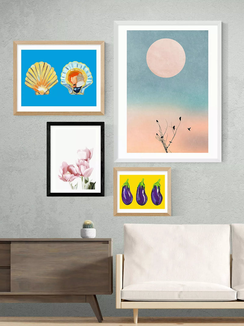 EAST END PRINTS Tulips framed print in white frame - British product