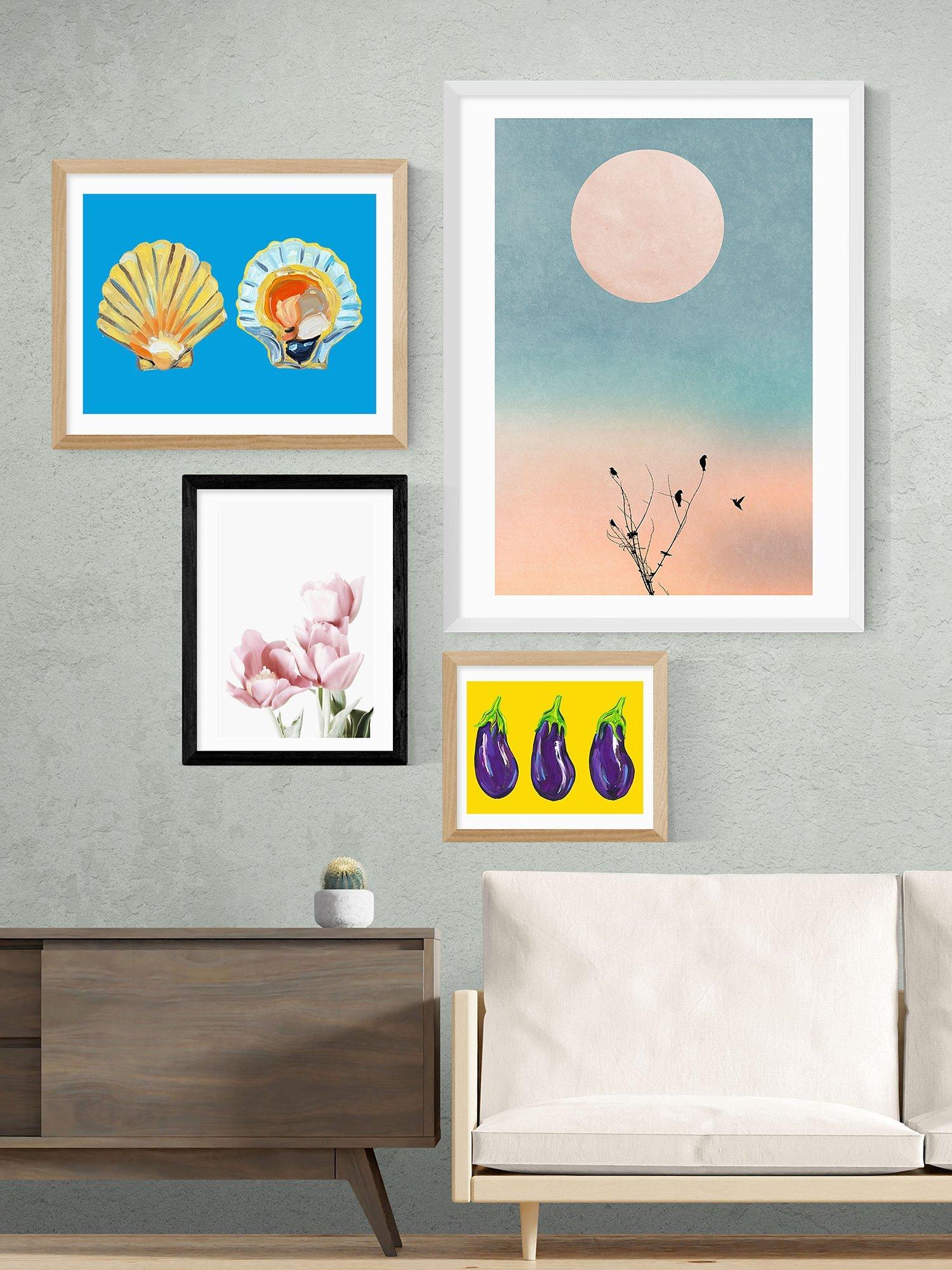 EAST END PRINTS Sisi and Seb 'Tulips' Framed Print, White Frame