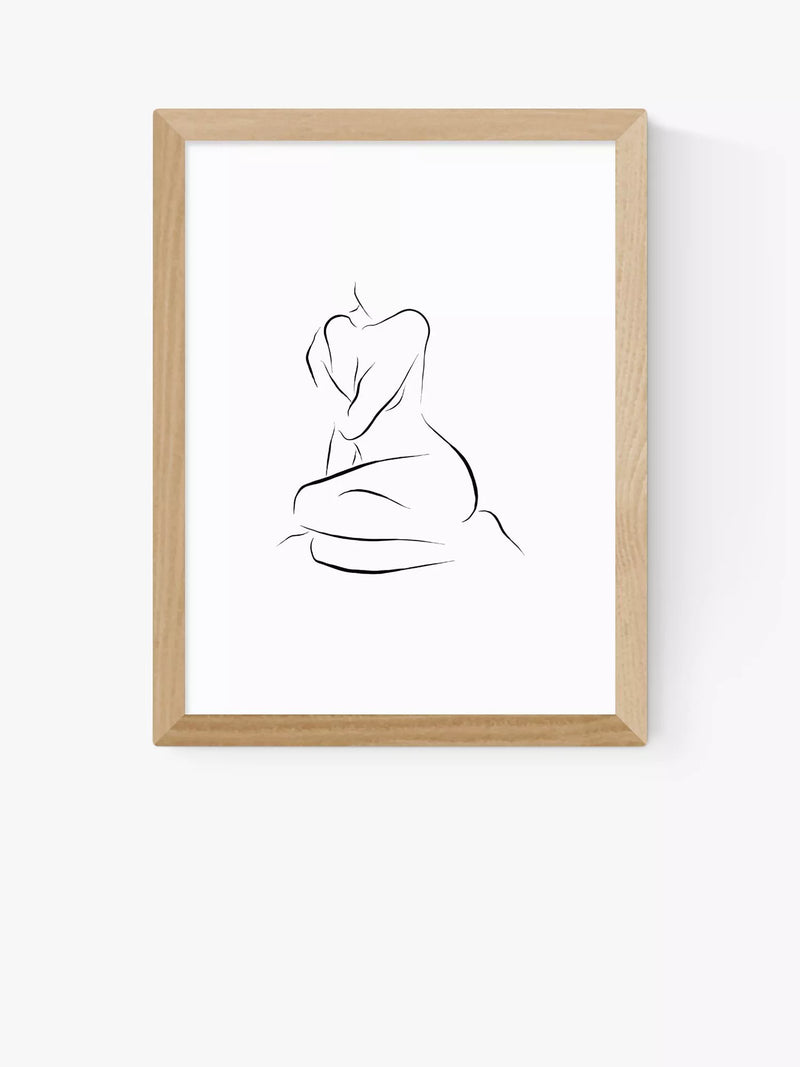 EAST END PRINTS Sundry Society Nude Female Framed Print, 30x40cm