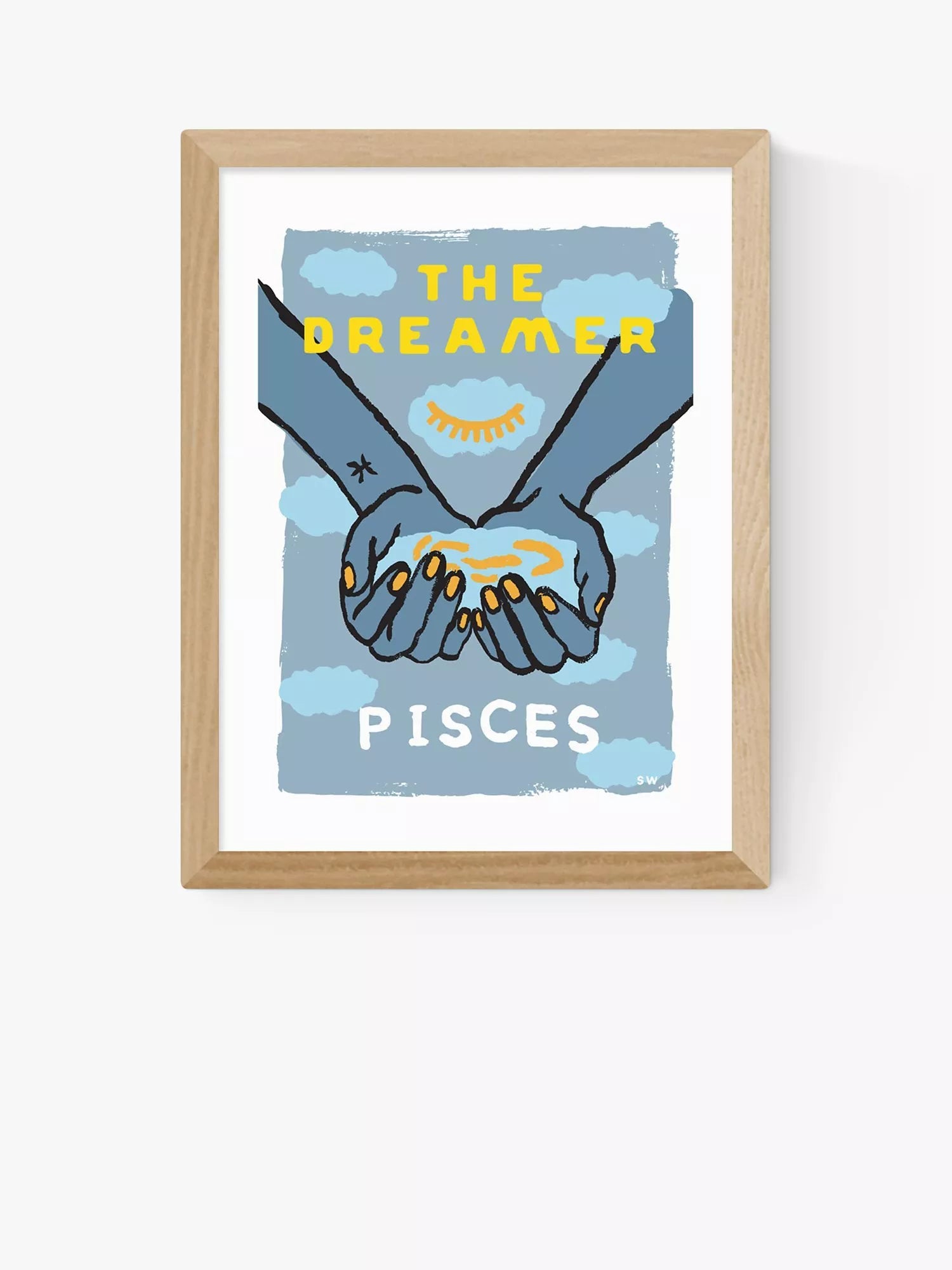 EAST END PRINTS Sophie Ward 'Pisces The Dreamer' Framed Print 25x30cm