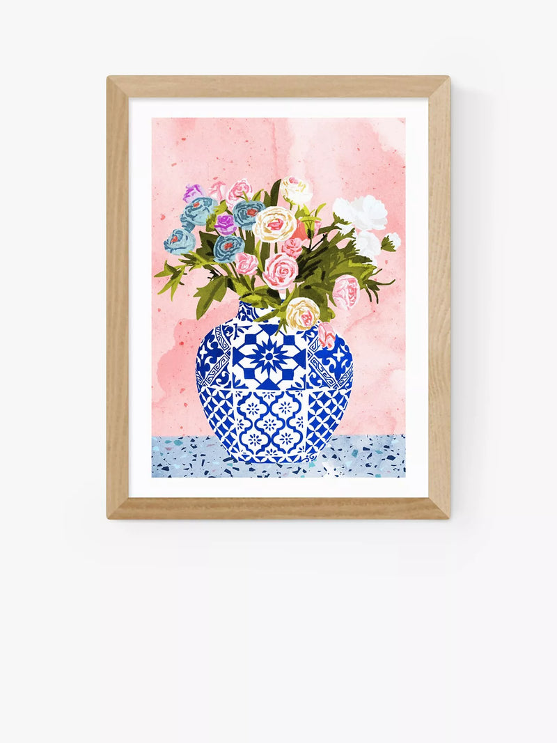 EAST END PRINTS 83 Oranges Ceramic Planter Framed Print 25x30cm