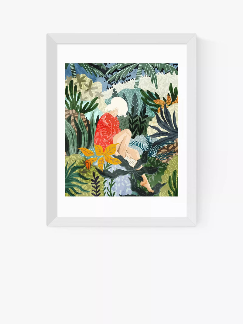 EAST END PRINTS 83 Oranges 'Distracted Reader' Framed Print, 60x80cm
