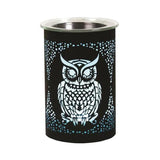 Aroma black electric wax melter 12cm with owl design, UK version